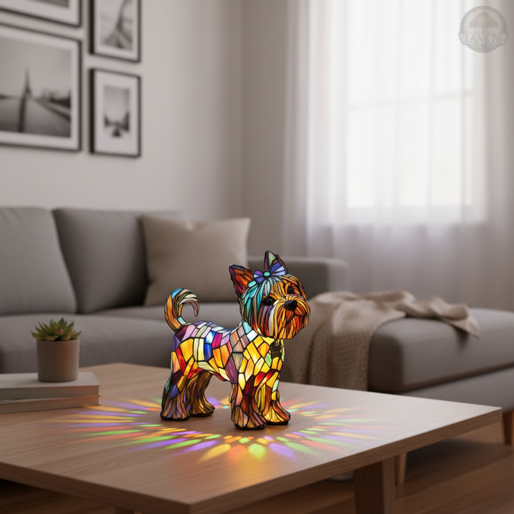 Håndlaget Lampe – Strålende Yorkshire Terrier